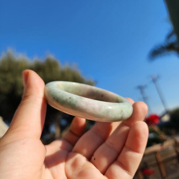 Jadeite Jade Bangle Green Natural Semi Translucent 335ct Myanmar Burma Bracelet - Picture 13 of 15